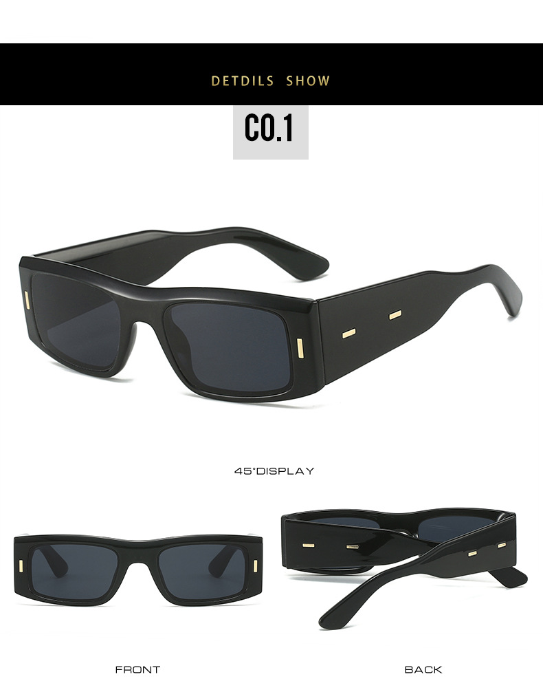 New square-framed sunglasses, European and American fashion square ins style, unisex personalized sunglasses, cross-border eyewear wholesale pic 7