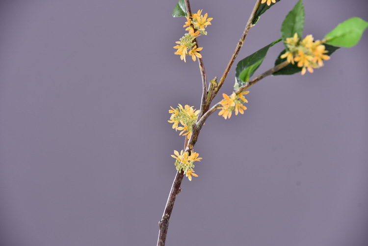 Wholesale artificial yellow osmanthus and laurel, green landscape garden artificial trees, decorative golden osmanthus leaves, home, hotel and homestay artificial flowers pic 45