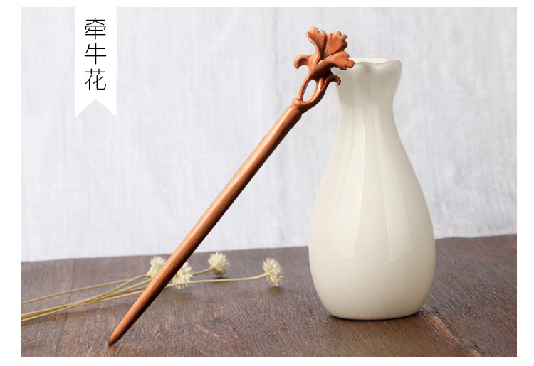A peach wood hairpin for your girlfriend or wife, a DIY ancient-style hairpin, a hair replacement material package made of wood pic 7