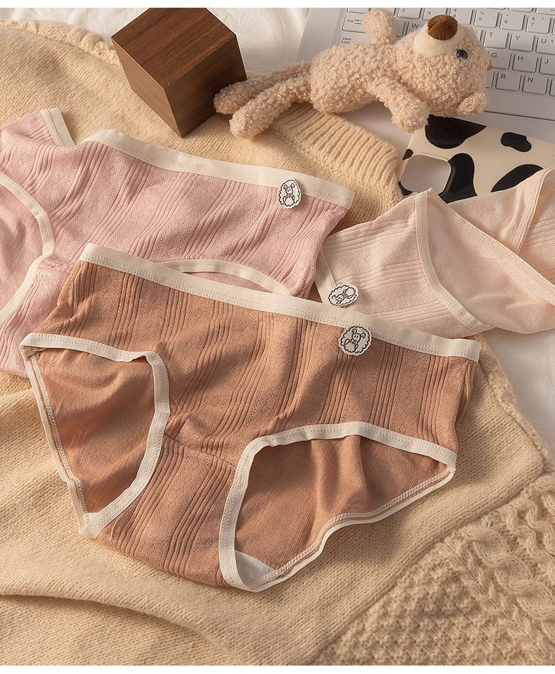 元集 纯棉抑菌裆内裤女亲肤无痕透气夏季少女低腰大码女士三角裤详情3