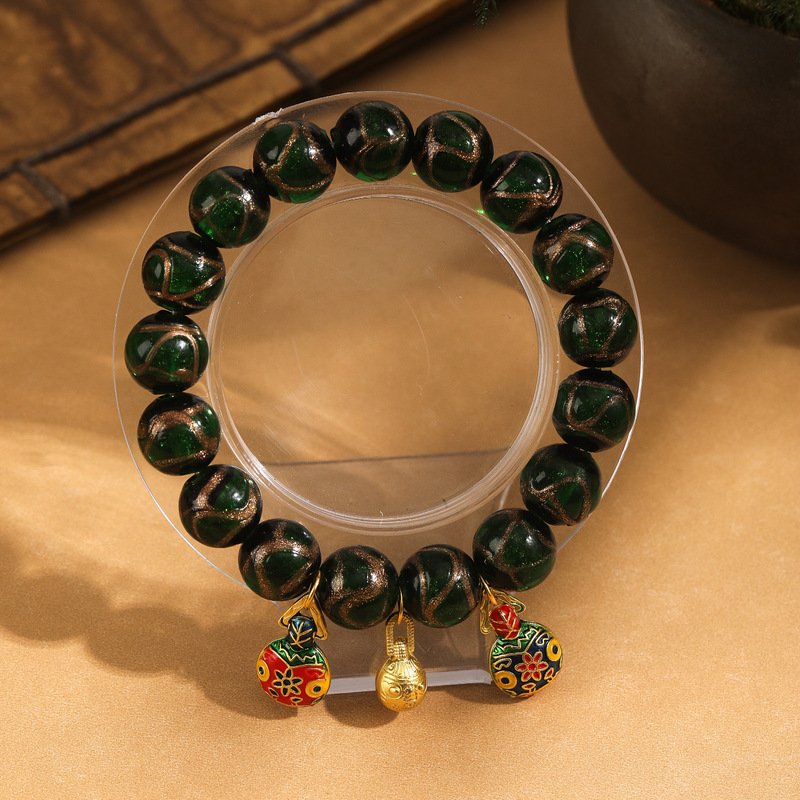 香灰琉璃手串手链朱砂老秦款五彩吞金兽景区寺庙摆摊文玩饰品批发详情10