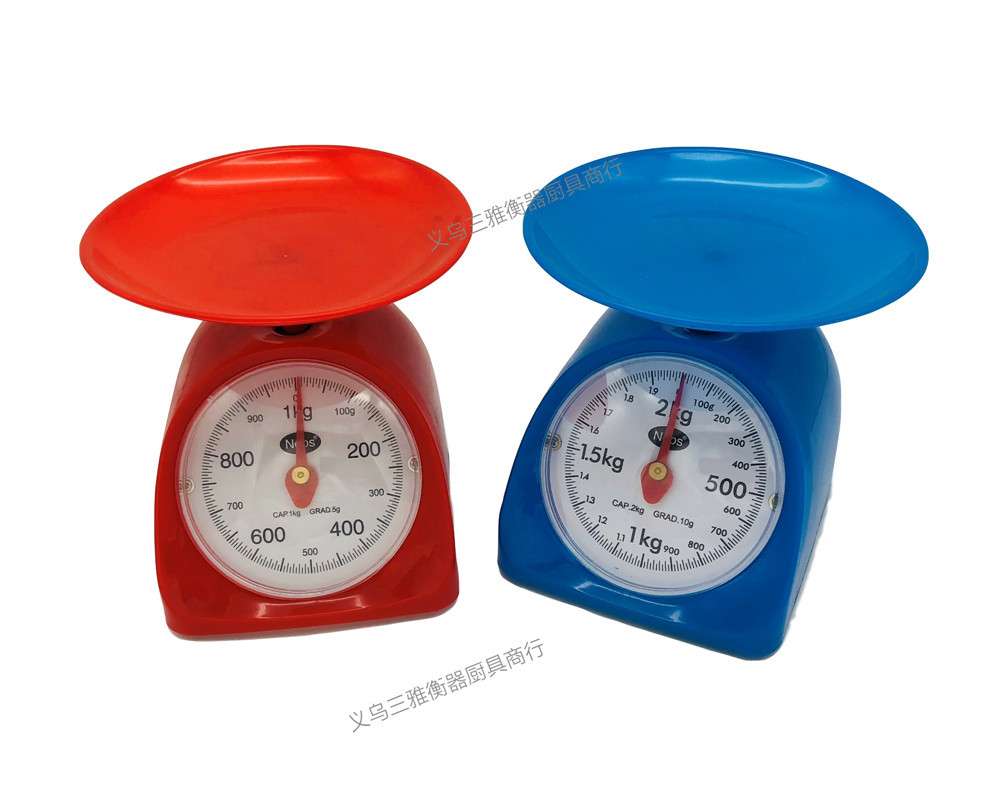 Small household circular plastic spring mechanical dial kitchen scale, small platform scale, 1-5kg and other multiple specifications are available for selection pic 9