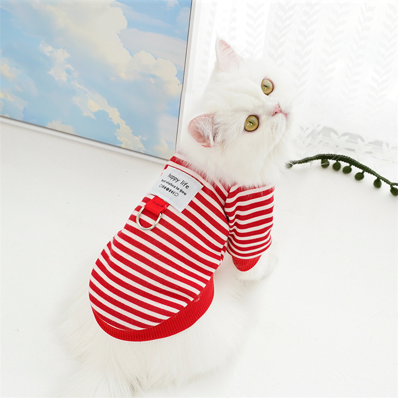 Pet autumn and winter warm striped sweatshirts, Teddy bichon Frise dog and cat clothes, small and medium-sized dog manufacturer wholesale supplies pic 7