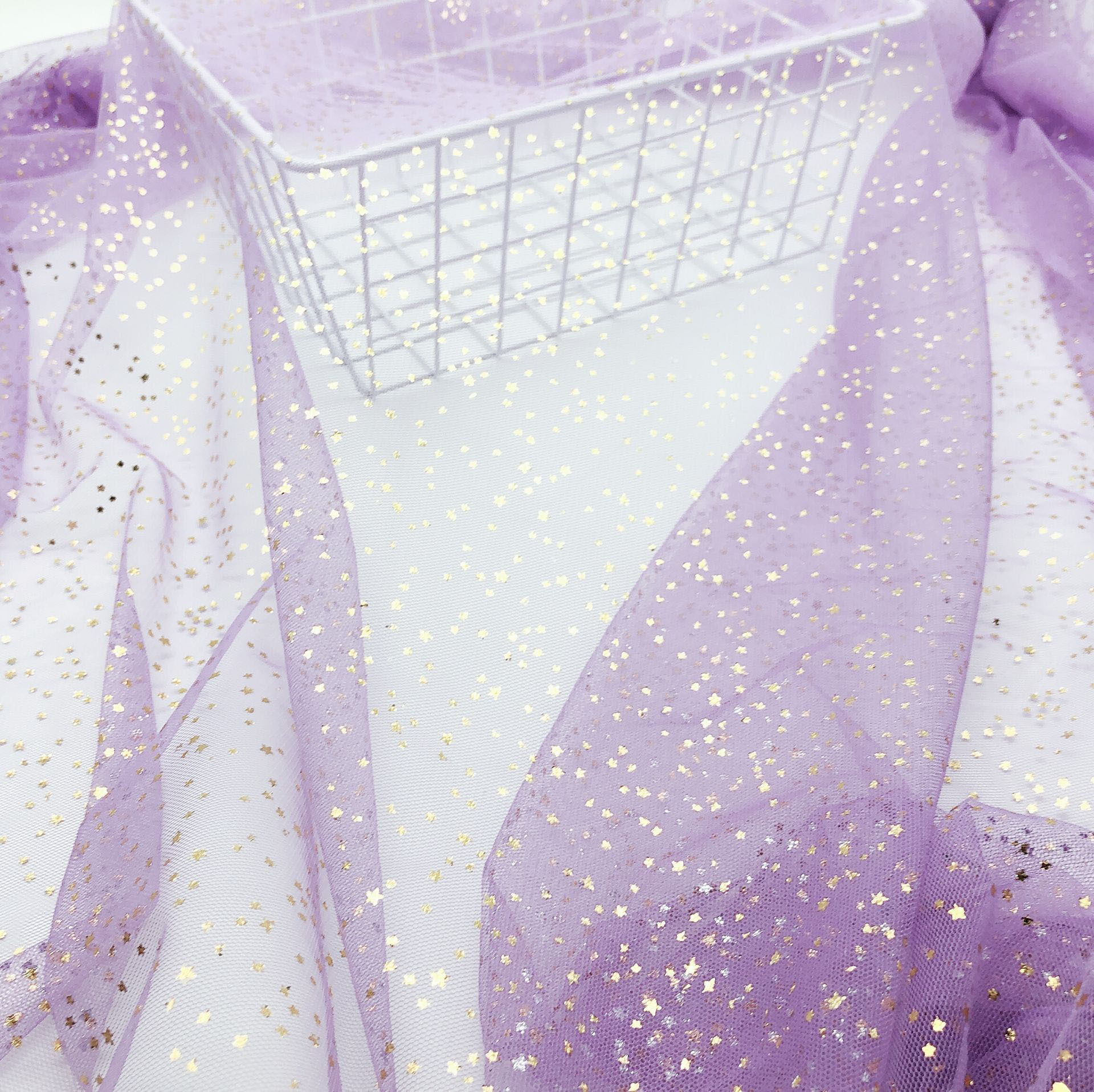 36A hexagonal star mesh fabric, starry sky fabric, stage costume fabric, diy handmade headwear accessories, hair flowers, props pic 17