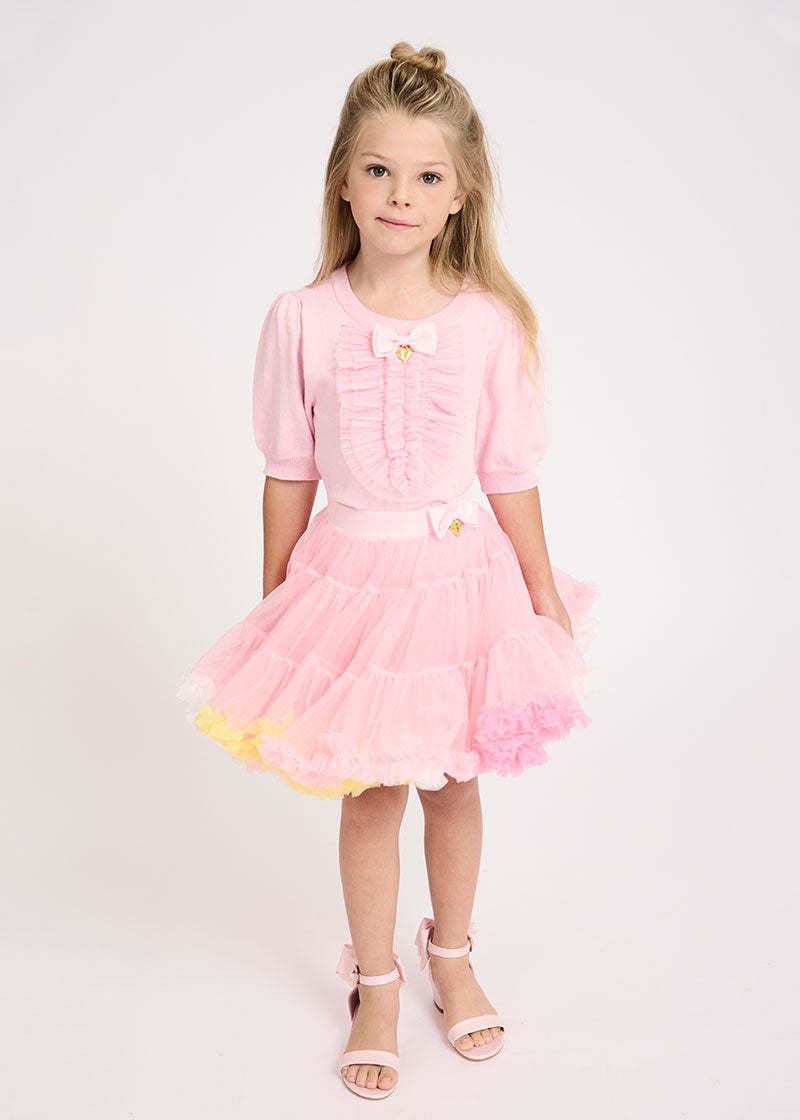 Europa y américa niñas tutu vestido de mitad de la segunda generación otoño e invierno festival rendimiento vestido de princesa vestido de año nuevo vestido de malla de gasa puffy pic 2