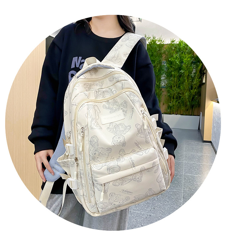 大容量新款双肩包时尚出行男女背包大学生中小学生书包批发详情10