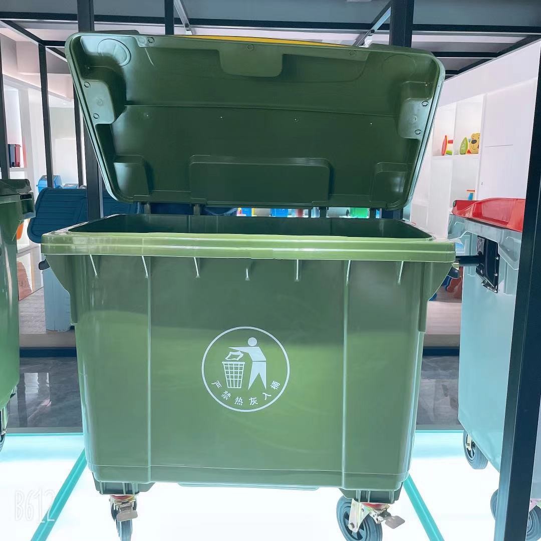 660L户外环卫垃圾车小区物业可挂车垃圾桶加厚塑料室外带轮详情2