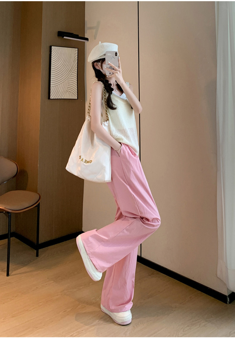 Ice silk wide-leg pants for women in summer, thin, high-waisted, straight-leg, pleated cotton and linen casual pants, cool and laid-back Yamamoto pants pic 28