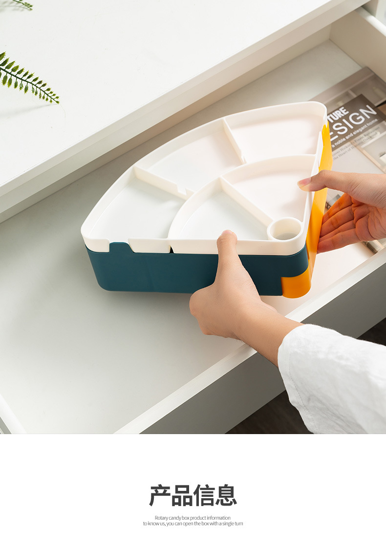 Rotating fruit plate, home living room coffee table, nut box, snack box, wedding New Year dried fruit plate, Douyin live streaming, cross-border 0750 pic 9