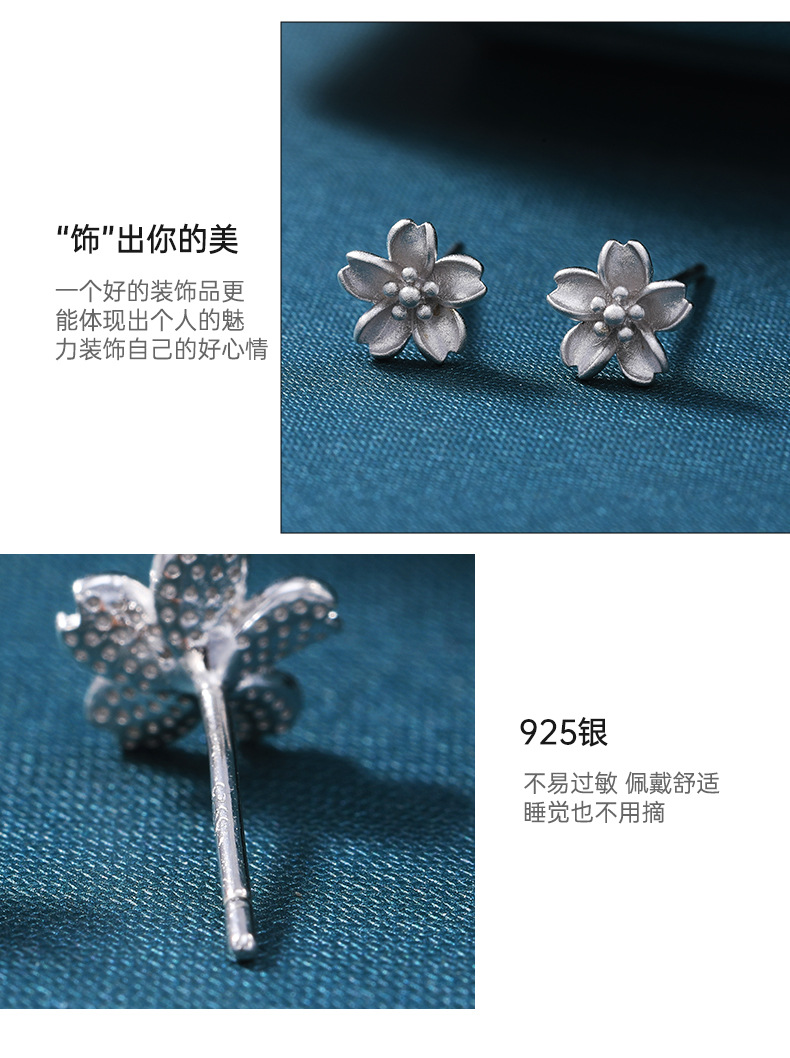 越南沙金紫荆花耳钉女栀子花朵耳饰欧币跨境爆款饰品源头工厂批发详情9