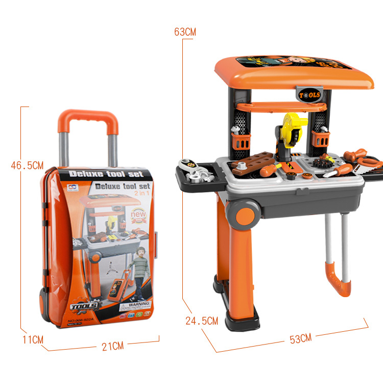 儿童益智仿真女孩过家家拉杆旅行箱系列厨房化妆工具收纳箱详情19