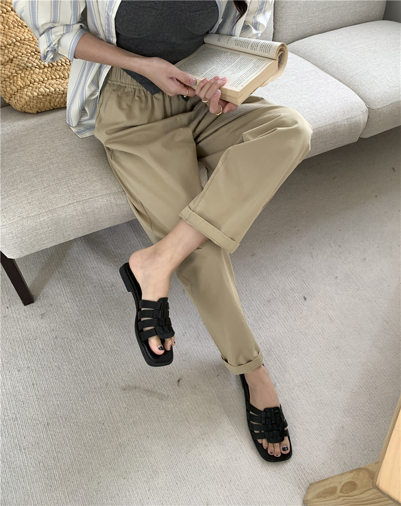 （花苞奶奶裤）百搭裤子夏季舒适松紧高腰宽松显瘦女休闲裤详情22