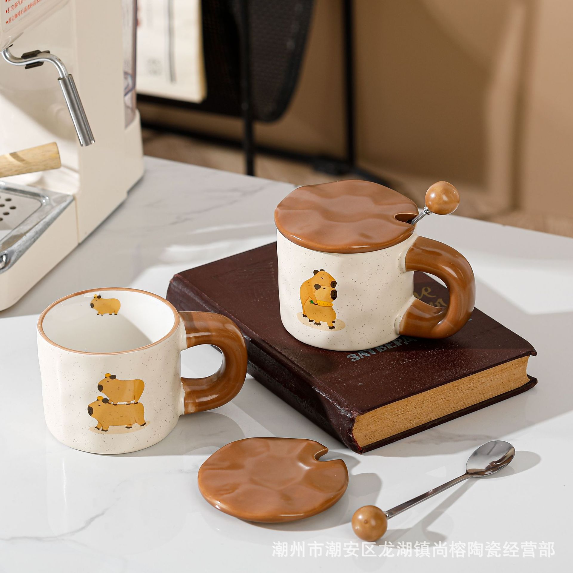 Creative flower ceramic cups, niche high-end coffee cups, light luxury mugs, water cups with high appearance standards, camellia cups as gifts pic 3