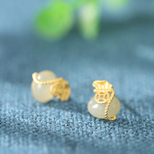 竹节耳环女竹够耳钉小众设计感高级玉石耳坠2022新款纯银耳饰耳圈详情26