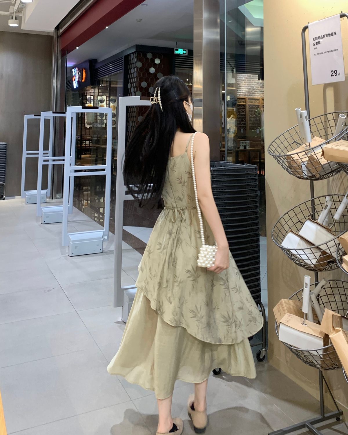 国潮竹叶国风汉服不规则吊带连衣裙女夏大码胖mm新中式收腰显瘦两件套详情31