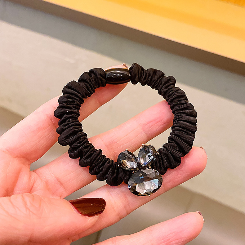 合金水钻头绳发圈 韩版高级复古头发绳小肠圈皮筋女饰品发饰批发详情12