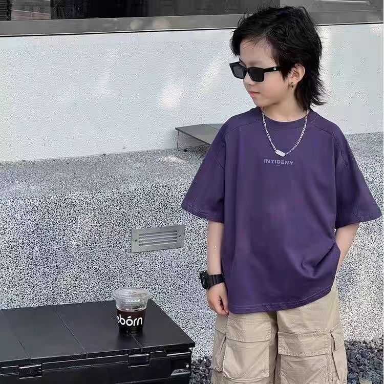 男女童短袖t恤夏装新款洋气圆领印花帅气中大童半袖上衣夏季童装详情5