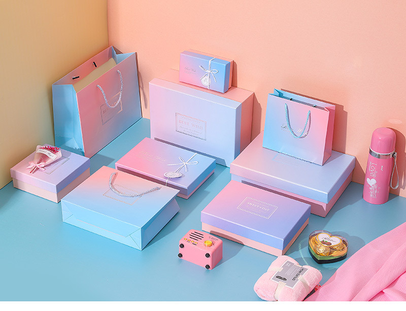 Blog Company gradient Gift box in stock, rectangular top and bottom cover gift packaging box, creative gift box, souvenir gift box pic 19