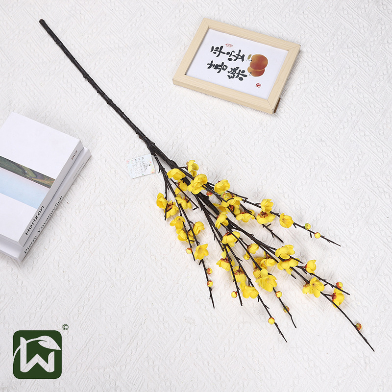 Cross-border artificial roses, plastic artificial flowers, artificial green plants, single plum blossoms, flower arrangement decorative items, sets, festival props pic 18