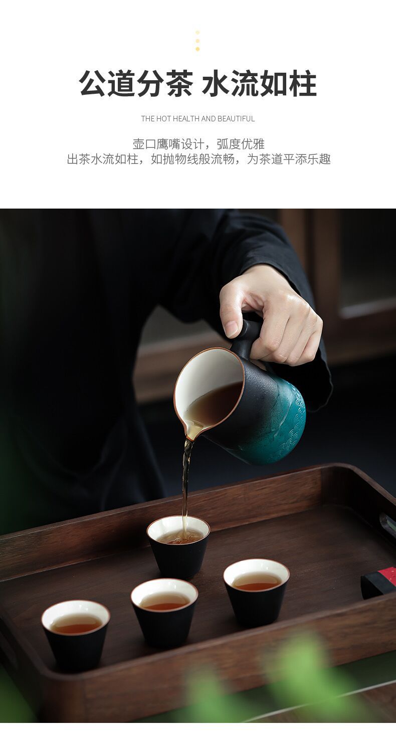 Wenlan Outdoor Travel Tea Set, ceramic kung Fu tea set, one pot, four cups, portable quick guest cup, integrated storage pic 4