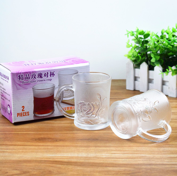 Factory direct sales frosted glass cup set, rose cup six-piece set and rose pair cup two-piece set combination. Special offer gift selection. Other categories are available for selection pic 4