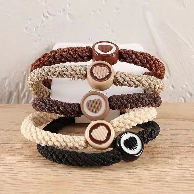 Star Korean-style simple high-tied ponytail hair tie with thick twisted high-elasticity rubber band bun hair tie 02 pic 9