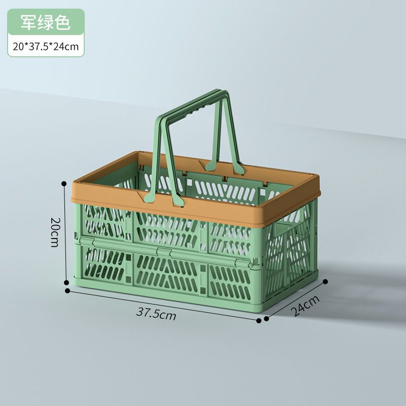 野餐可折叠菜篮子超市购物篮折叠户外塑料收纳买菜篮批发详情6