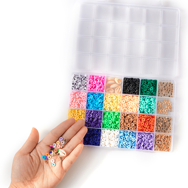 Cross-border new product: 6mm soft ceramic bead 24-compartment box set of colored round pieces Bohemian-style jewelry bracelet DIY accessories pic 10