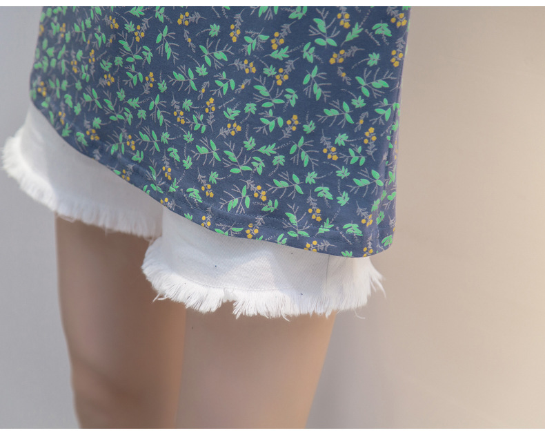 宽松短袖t恤女夏胖妹妹衣服女装韩版小清新大码印花圆领体恤上衣详情16