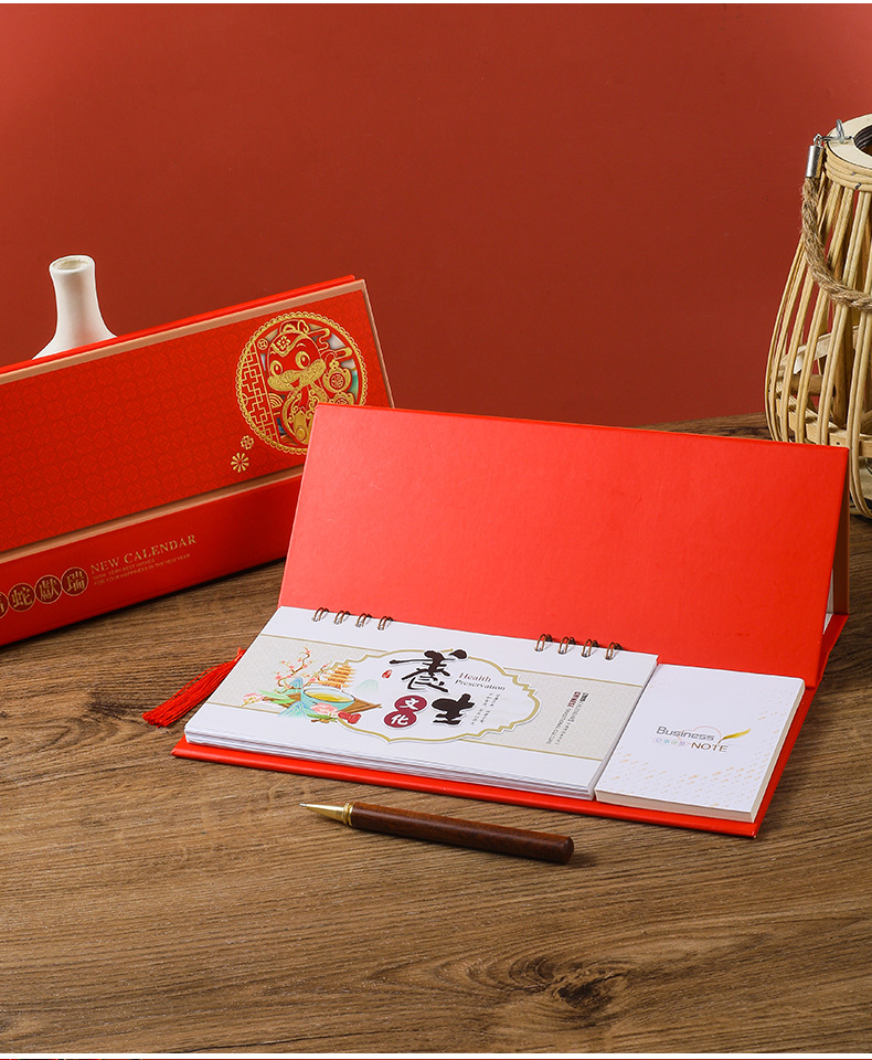 2025蛇年高档商务记事周历纸架 日历办公广告加厚精美大号台历详情17