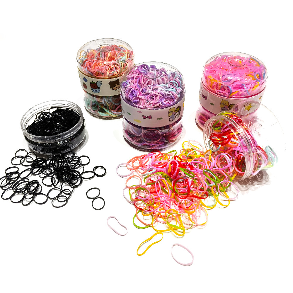 600条罐装皮筋圈儿童可爱彩色橡皮筋一次性强拉不断高弹力小发圈详情5