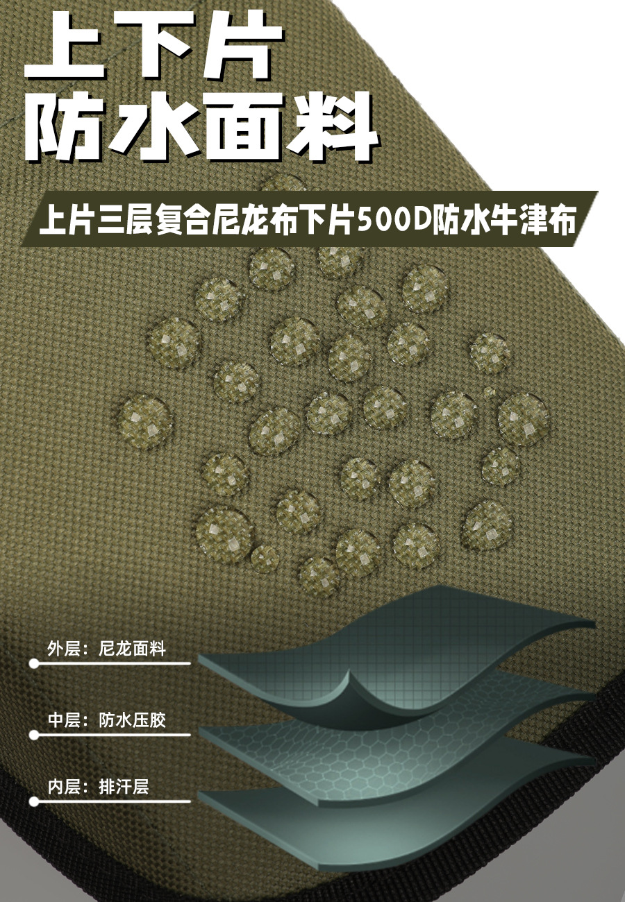 户外丛林防蚊虫防蛇咬防刮护腿加厚防水雪套巡逻护膝登山耐磨绑腿详情4