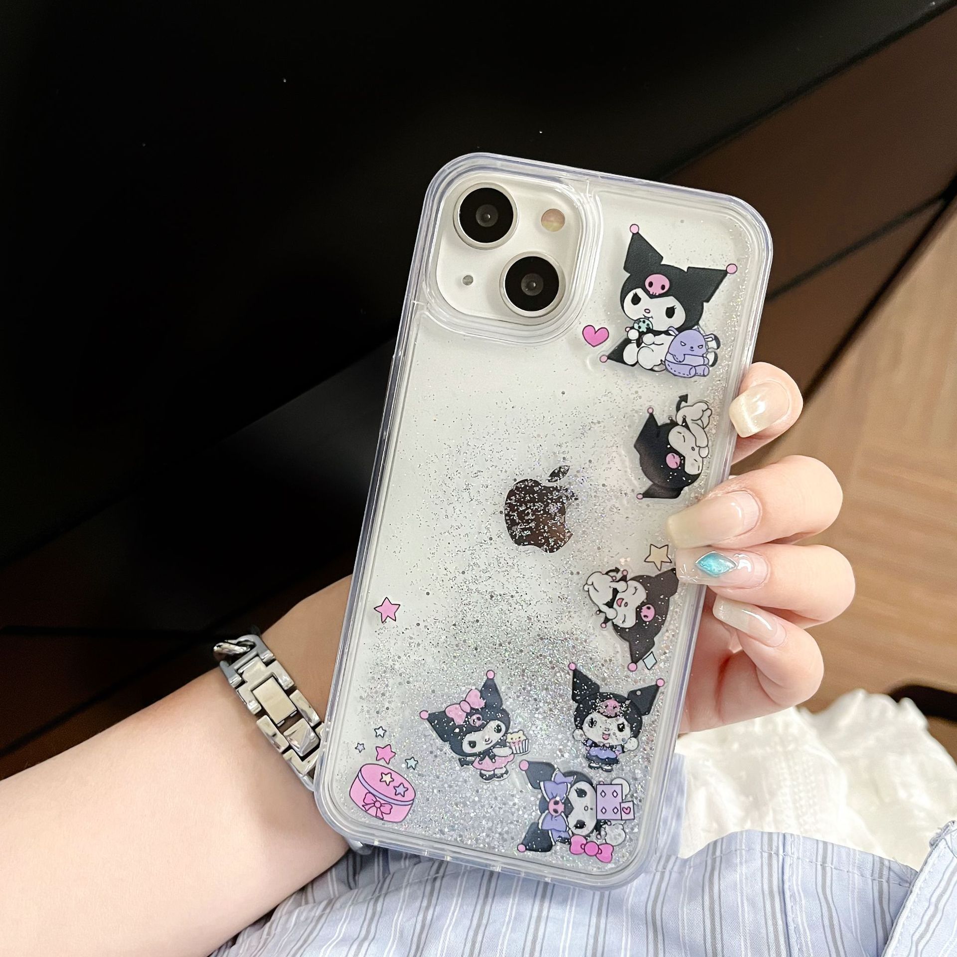 The popular cartoon is cute and fun, suitable for iPhone14pro max and iPhone 15. The phone case is 13/12 transparent with flowing sand pic 41
