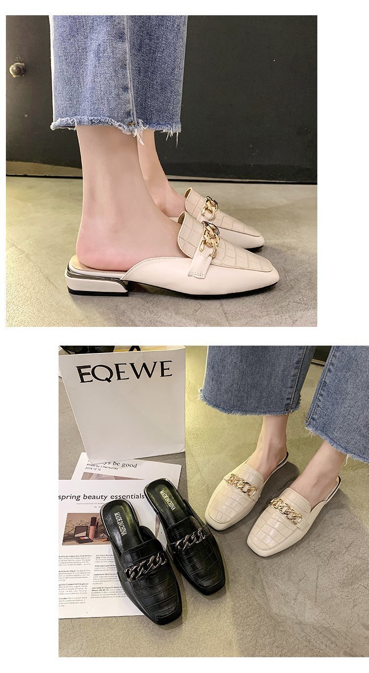 穆勒鞋女2022春夏新款外贸大码包头半拖百搭方头低跟凉拖鞋批发详情3