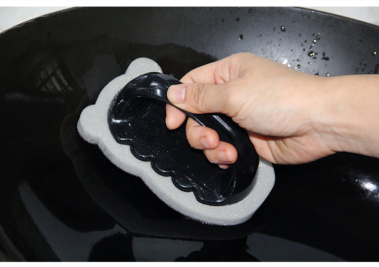 Little Hippopotamus diamond sand sponge cleaner with handle for kitchen use to remove dust from the bottom of POTS and clean the pot brush pic 26