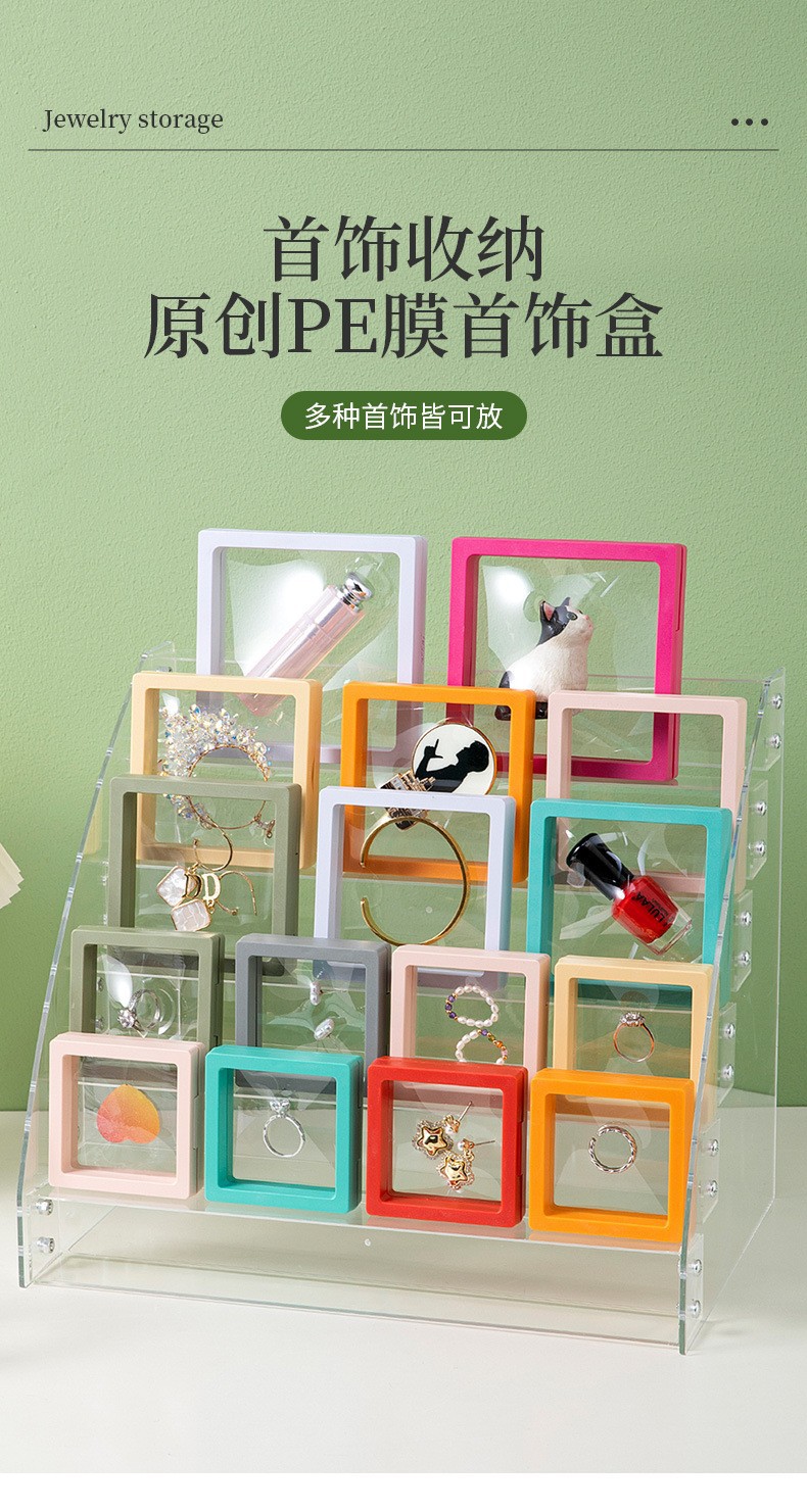 Anti-oxidation transparent PE film display box, suspended packaging box, gift bag, jewelry, ring and accessory box in stock pic 2