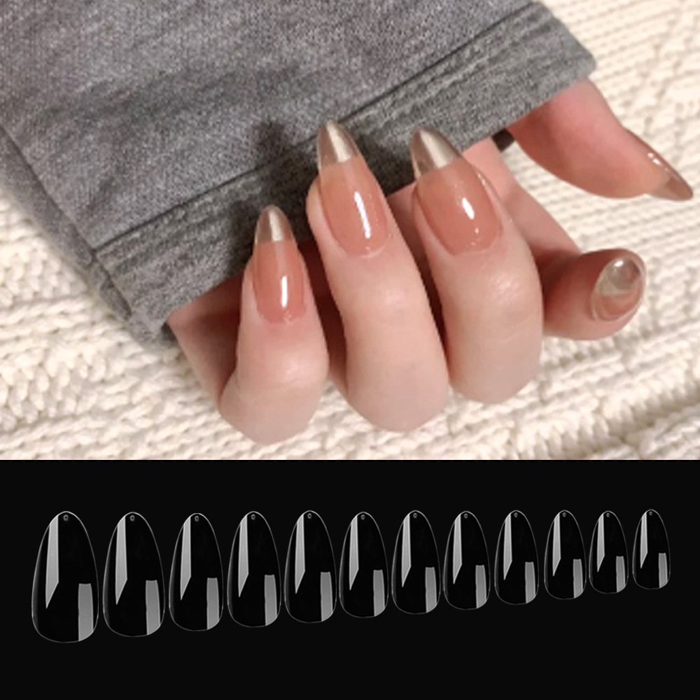 Thin, seamless nail sheets, high-transparency folded, seamless false nails, pointed ballet nails, almond nails, European and American style pic 31