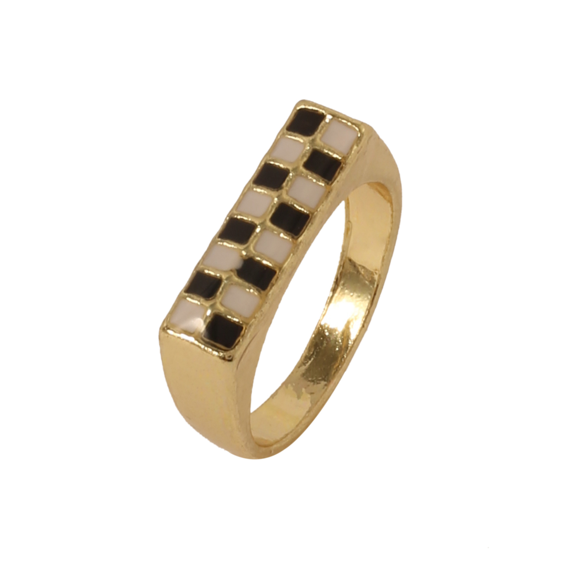 A niche checkerboard pattern ring for women with a Faoulang design sense, an oil-dripping and personalized open ring for men, factory direct sales pic 10