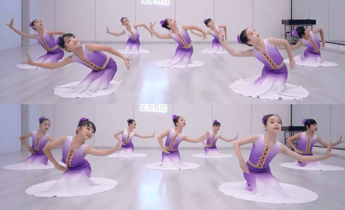 儿童傣族花儿舞蹈演出服装孔雀舞表演服艺考渐变修身鱼尾裙女童详情59