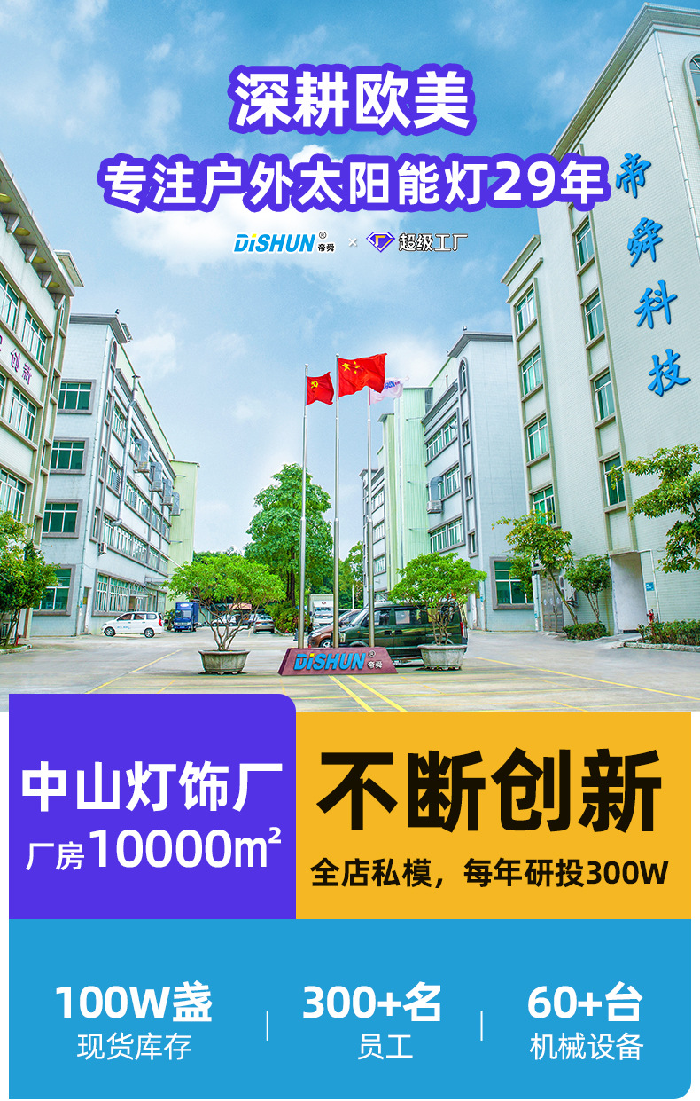 跨境新款太阳能草坪灯 庭院花园家用别墅防水户外庭院led插地灯详情3