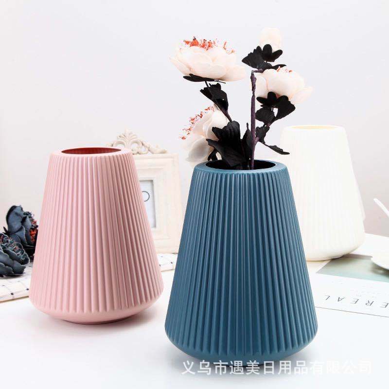 小清新仿真塑料花瓶  创意塑料花瓶 新品PE耐摔花瓶详情3