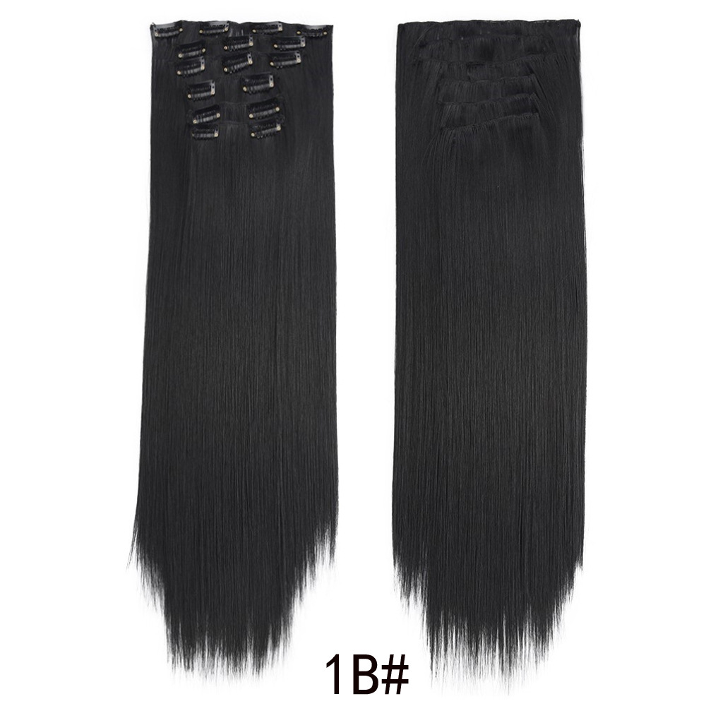 16-clip long straight hair wig for women, 6-piece clip hair extension, 6-piece straight hair extension, 6-piece hair extension pic 6