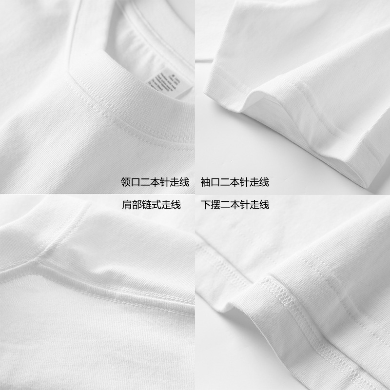 潮流白色纯棉短袖t恤女夏季宽松设计感小众2023新款印花正肩上衣详情30