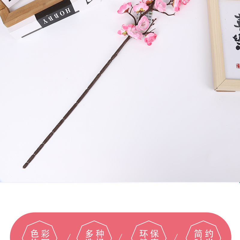 Cross-border single artificial flower, plum blossom branch, winter plum, artificial flower bouquet, Chinese-style home decoration, living room vase and decorative items wholesale pic 2