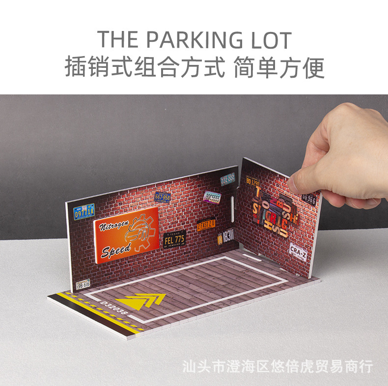 Car model scene 1:32 alloy car parking lot assembly PVC display with lighting ornaments wholesale pic 9