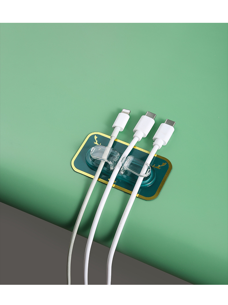 Light luxury aesthetic, neat storage, compact and convenient, no need for drilling, installation design, rectangular Nordic pattern wire winding sticker pic 15
