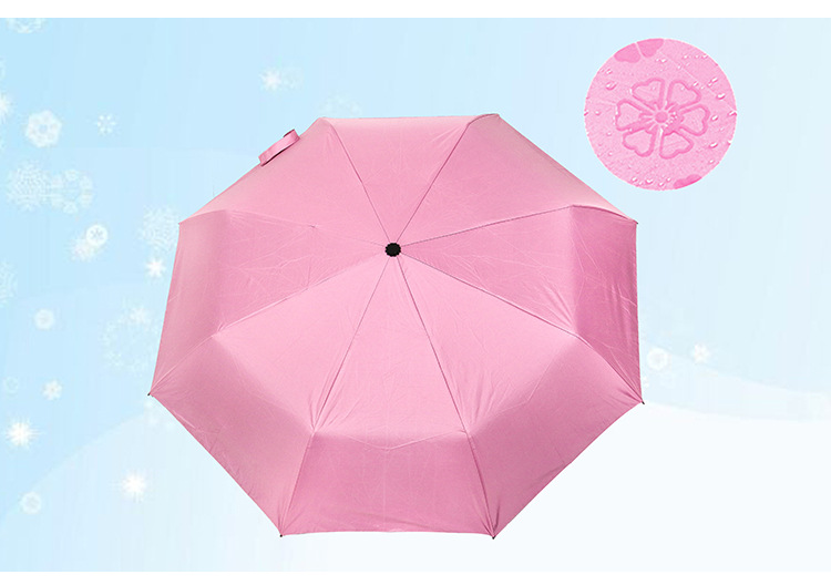 Creative water-blooming fully automatic umbrella, rain and sun dual-purpose three-fold umbrella, student sun protection and UV protection sun umbrella pic 12
