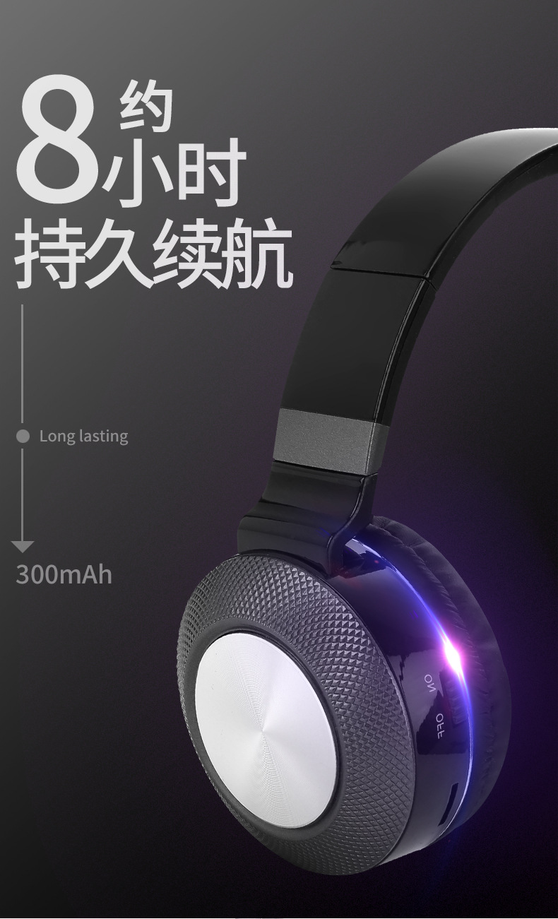 Cross-border over-ear wireless Bluetooth headphones ST16 retractable folding radio card Bluetooth headphones factory pic 5