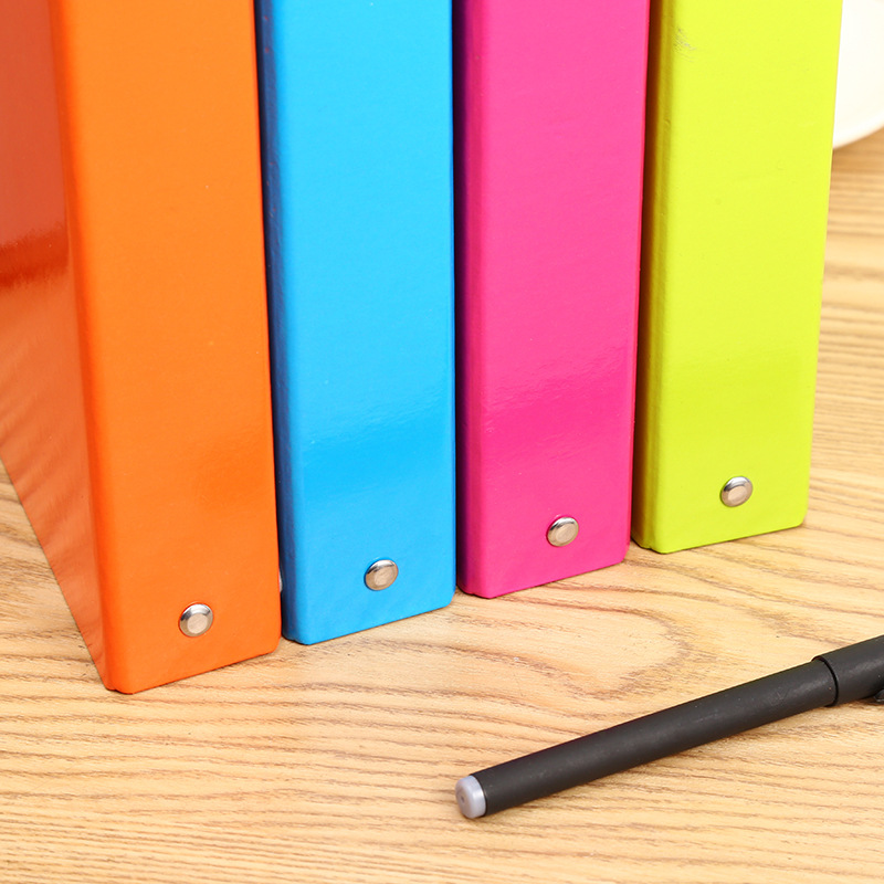 Solid-color single-hole loose-leaf binders, booklets, punched loose-leaf binders, simple storage folders, office supplies pic 17