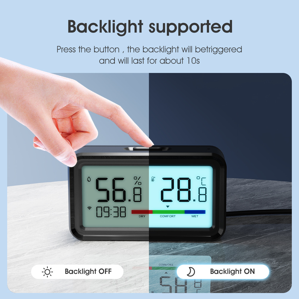Tuya Smart Home WiFi/zigbee temperature and humidity sensor with time wireless electronic thermometer detection pic 13